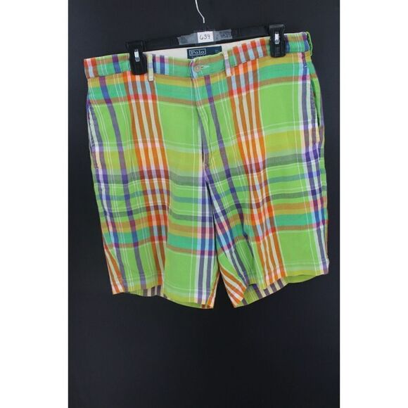 POLO RALPH LAUREN VINTAGE GOLF SHORTS 34 MULTICOLOR PLAID INSEAM 9" - Picture 1 of 6
